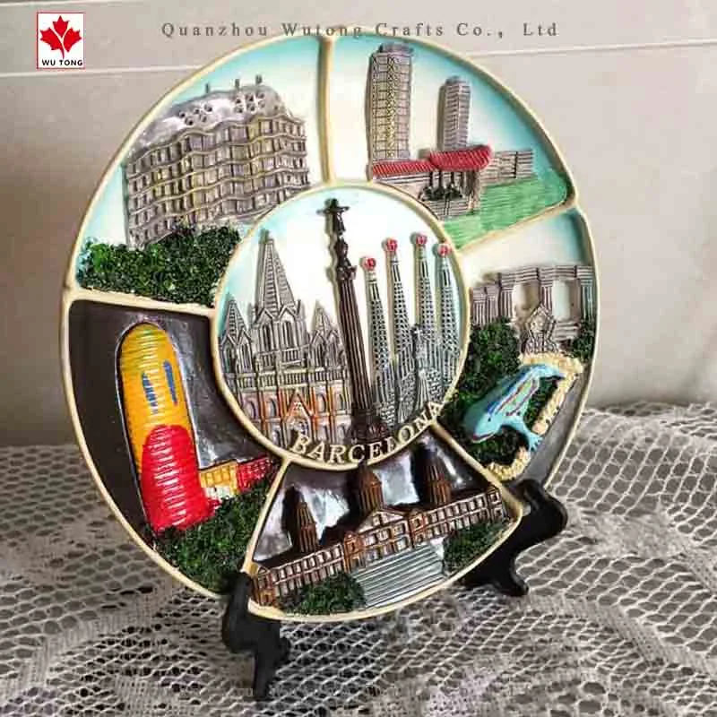Creative Resin Crafts Barcelona Tourist Souvenir Plate