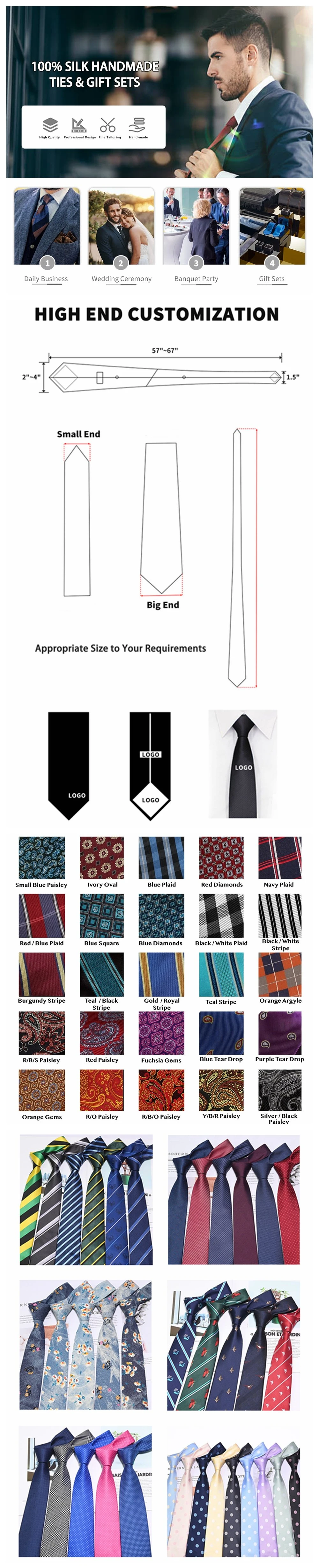 Manufacturer Custom Jacquard Masonic Silk Box Men′s Business Ties with Badges