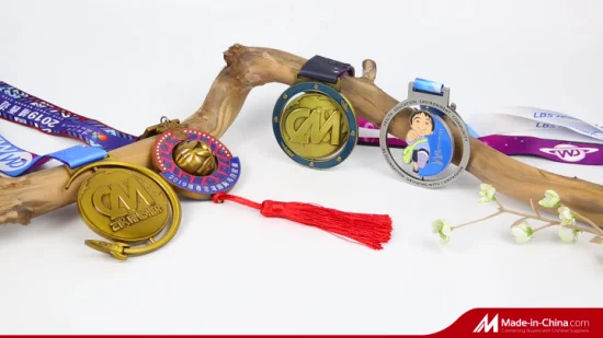 공장에서는 맞춤형 로고 빈 아연 합금 가라테 축구 배드민턴 태권도 축구 농구 금 스포츠 메달 메달 장식 금속 메달을 제조합니다.
