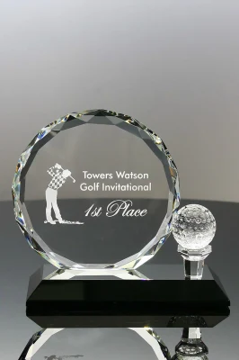 기업 직원 표창 트로피를 위한 Optic Crystal Golf Award(#5756)