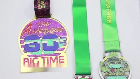 프로모션 러닝 피니셔 펀 런 챔피언 맞춤형 스포츠 금속 합금 에나멜 3D 제기 로고 경쟁 메달 메달 리본이 달린 메달