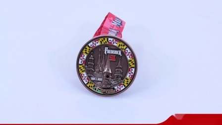 새로운 3D 실버 메탈 마라톤 경주 스포츠 시상식 트로피 메달
