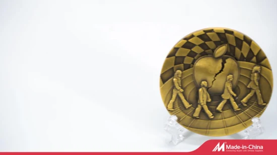 고객을 위한 배나무 상자 기념품 플레이트가 있는 맞춤형 아연 합금 유압 동전